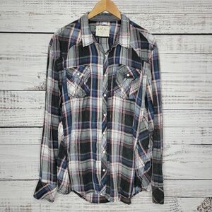 BKE Vintage Western Plaid Long Sleeve | 2XL